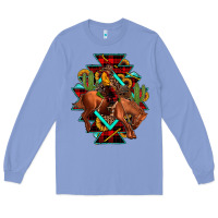 Colony Blue aztec rodeo cowboy christmas Long Sleeve Tee - JahusDesignShop