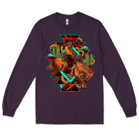 Plum aztec rodeo cowboy christmas Long Sleeve Tee - JahusDesignShop