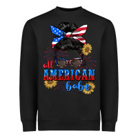 Black All American Babe 4th of July Heavyweight Sweatshirt - CowGirlArtShop