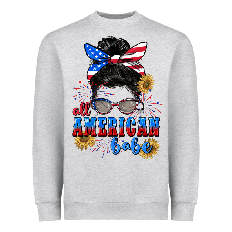 All American Babe 4th Of July Heavyweight Sweatshirt by CowGirlArtShop | Teevron