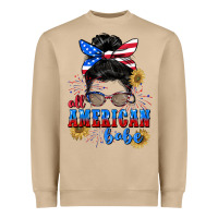 Mushroom All American Babe 4th of July Heavyweight Sweatshirt - CowGirlArtShop