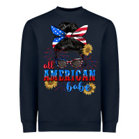 Navy All American Babe 4th of July Heavyweight Sweatshirt - CowGirlArtShop