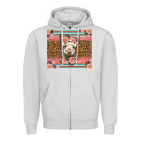 Dove Grey llama and roses glitter Zipper Hoodie - LillyAllenDesigns