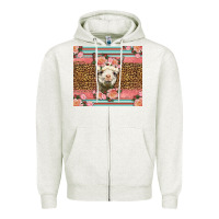Oatmeal Heather llama and roses glitter Zipper Hoodie - LillyAllenDesigns