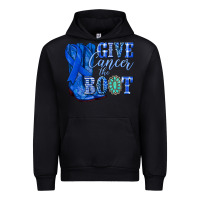 Black give cancer the boot colon cancer blue ribbon nca Urban Hoodie - NancyCooperArtShop