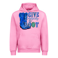 Fuchsia Pink give cancer the boot colon cancer blue ribbon nca Urban Hoodie - NancyCooperArtShop