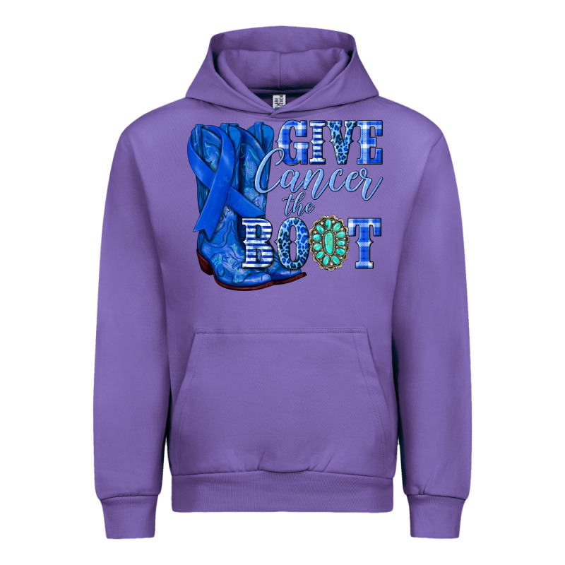 Give Cancer The Boot Colon Cancer Blue Ribbon Nca Urban Hoodie by NancyCooperArtShop | Teevron
