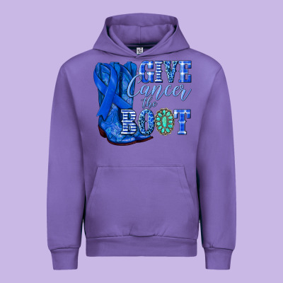 Give Cancer The Boot Colon Cancer Blue Ribbon Nca Urban Hoodie Designed By Nancycooperartshop