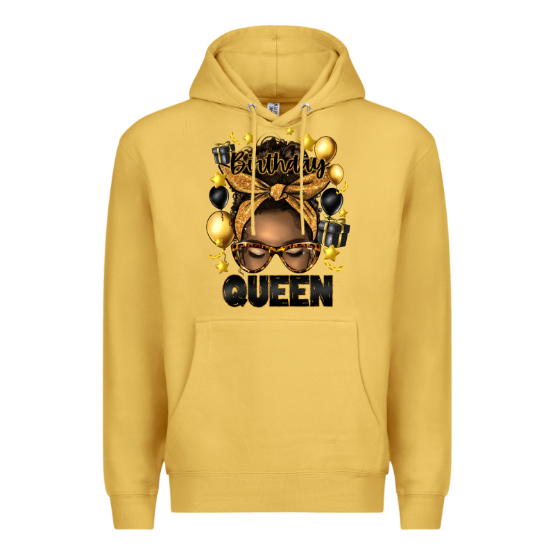 Birthday Queen Afro Messy Bun Premium Hoodie by Artiststas | Teevron