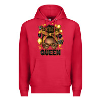Cardinal birthday queen afro messy bun Premium Hoodie - Artiststas