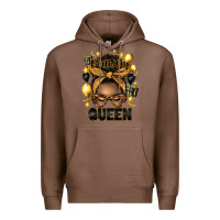 Chestnut birthday queen afro messy bun Premium Hoodie - Artiststas