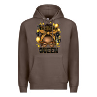 Coffee birthday queen afro messy bun Premium Hoodie - Artiststas