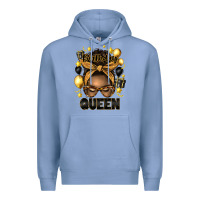 Colony Blue birthday queen afro messy bun Premium Hoodie - Artiststas