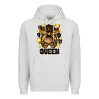 Dove Grey birthday queen afro messy bun Premium Hoodie - Artiststas