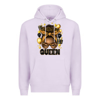 Lilac birthday queen afro messy bun Premium Hoodie - Artiststas