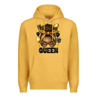 Mustard birthday queen afro messy bun Premium Hoodie - Artiststas