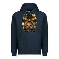 Navy birthday queen afro messy bun Premium Hoodie - Artiststas