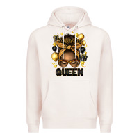 Pale Pink birthday queen afro messy bun Premium Hoodie - Artiststas