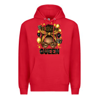 Red birthday queen afro messy bun Premium Hoodie - Artiststas