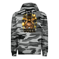 Slate Camo birthday queen afro messy bun Premium Hoodie - Artiststas