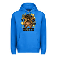 True Royal birthday queen afro messy bun Premium Hoodie - Artiststas