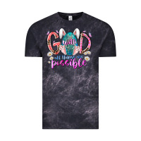 Cloud Black with god all things are possible Vintage Tee - RacoonDesign