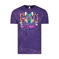Cloud Purple with god all things are possible Vintage Tee - RacoonDesign