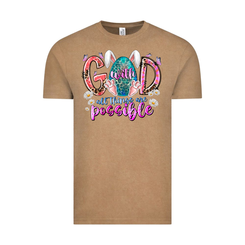 With God All Things Are Possible Vintage Tee by RacoonDesign | Teevron