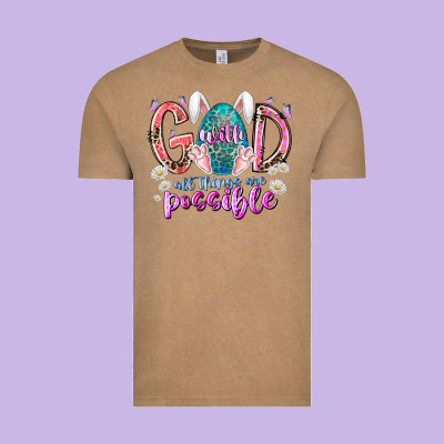With God All Things Are Possible Vintage Tee Designed By Racoondesign