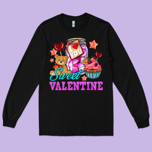 Sweet Valentine Long Sleeve Tee Designed By Adodesignshop