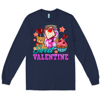 Navy sweet valentine Long Sleeve Tee - AdoDesignShop