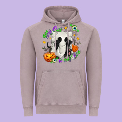 My Cat Is My Boo Vintage Hoodie Designed By Texasbilliewilder