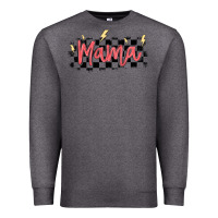 Charcoal Heather checkered mama Premium Sweatshirt - MaliasSmallBusiness