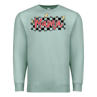 Seafoam checkered mama Premium Sweatshirt - MaliasSmallBusiness