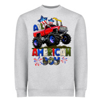 Heather Grey All American Boy 4th july Heavyweight Sweatshirt - CowGirlArtShop