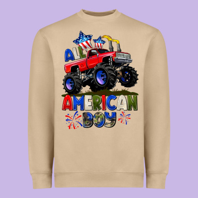 All American Boy 4th July Heavyweight Sweatshirt Designed By Cowgirlartshop