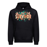 Black I am a survivor peach ribbon Urban Hoodie - NancyCooperArtShop