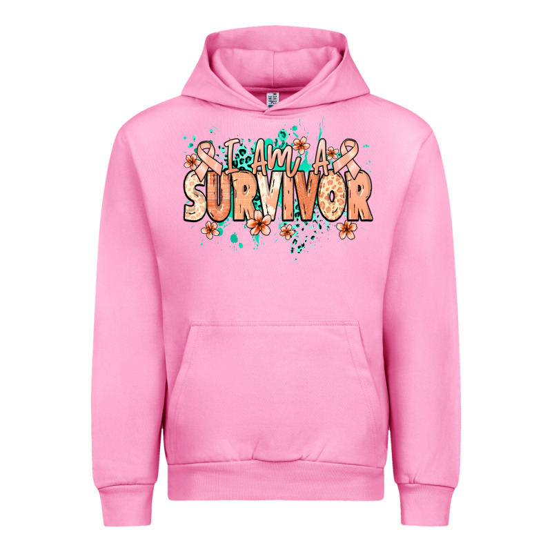I Am A Survivor Peach Ribbon Urban Hoodie by NancyCooperArtShop | Teevron