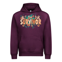 Mauve Wine I am a survivor peach ribbon Urban Hoodie - NancyCooperArtShop