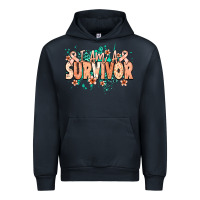 Navy I am a survivor peach ribbon Urban Hoodie - NancyCooperArtShop