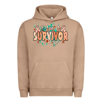 Pigment Burro I am a survivor peach ribbon Urban Hoodie - NancyCooperArtShop