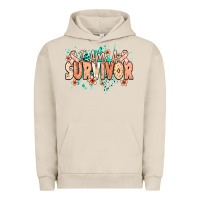 Pigment French Oak I am a survivor peach ribbon Urban Hoodie - NancyCooperArtShop