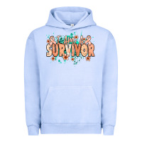 Pigment Grape Ice I am a survivor peach ribbon Urban Hoodie - NancyCooperArtShop