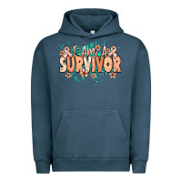 Pigment Midnight Navy I am a survivor peach ribbon Urban Hoodie - NancyCooperArtShop