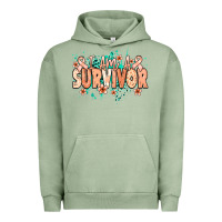 Pigment Oil Green I am a survivor peach ribbon Urban Hoodie - NancyCooperArtShop