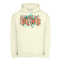 Pigment Pistachio I am a survivor peach ribbon Urban Hoodie - NancyCooperArtShop