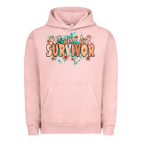 Pigment Salmon I am a survivor peach ribbon Urban Hoodie - NancyCooperArtShop