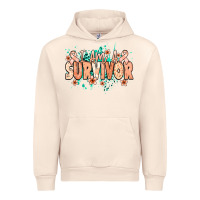 Sandshell I am a survivor peach ribbon Urban Hoodie - NancyCooperArtShop