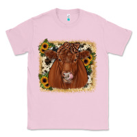 Bubblegum Pink red angus cowhide sunflower Classic Tee - JahusDesignShop