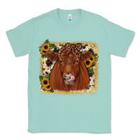 Seafoam red angus cowhide sunflower Classic Tee - JahusDesignShop
